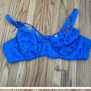 Plus size blue bra